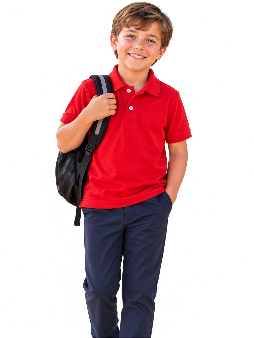 NWT Cat & Jack Boys Red School Uniform Polo